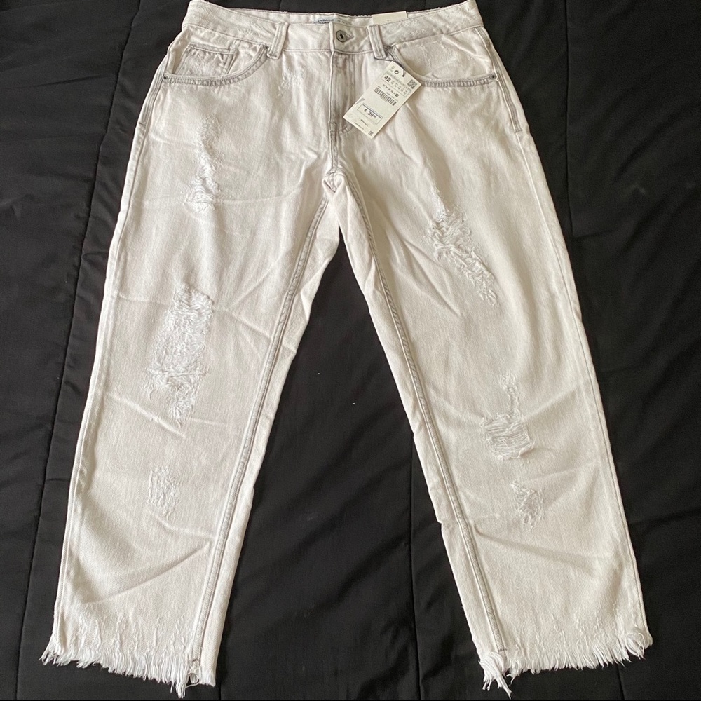 white zara jeans